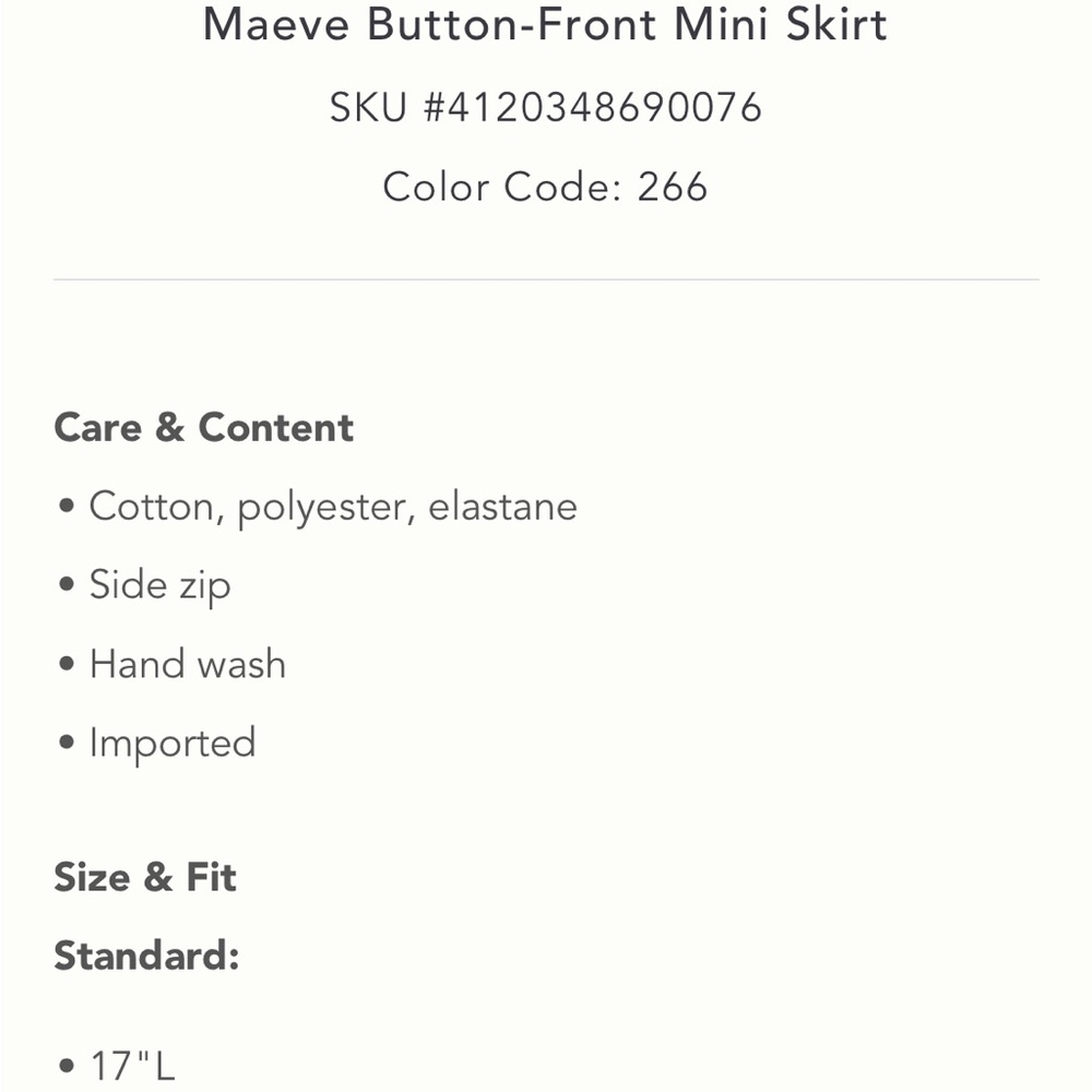 ✨ Anthropologie Button-Front Mini Skirt Sz 10 - Picture 6 of 6